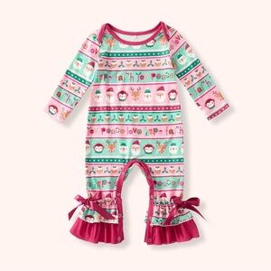 NWT Pete+Lucy Romper Tinsel and Tidings Print